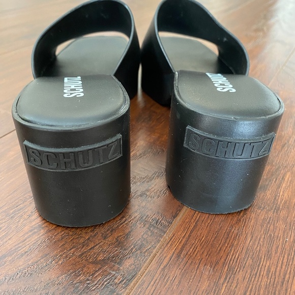 Schutz Mizzy Platform Mule Sandals Black Size 7 - Picture 6 of 9